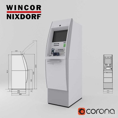 مدل سه بعدی دستگاه عابر بانک Wincor Cineo c 4040