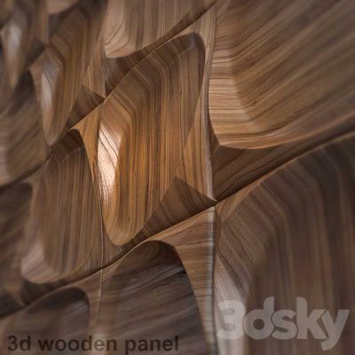 دانلود آبجکت پنل Wooden 3D Panel 2