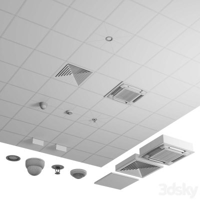 مدل سه بعدی سقف کاذب Armstrong ceiling classic