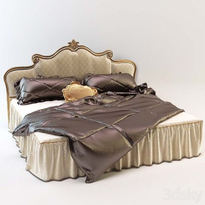 مدل سه بعدی تخت خواب کلاسیک Bed Angelo Cappellini Brahms