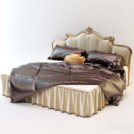 مدل سه بعدی تخت خواب کلاسیک Bed Angelo Cappellini Brahms