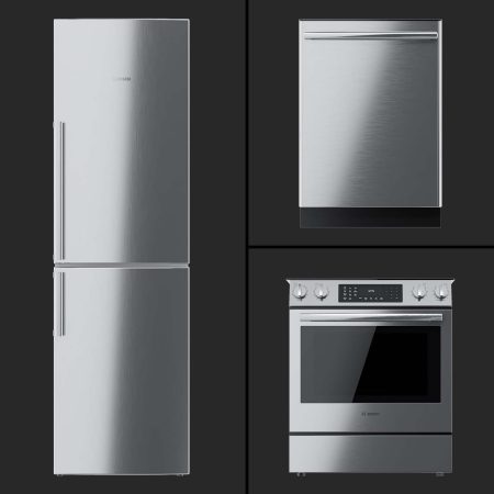 مدل سه بعدی لوازم برقی آشپزخانه نقره ای Bosch – HEI8056U cooker B11CB50SSS refrigerator an
