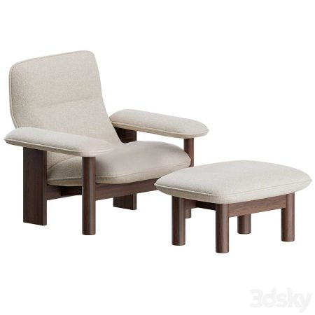 آبجکت صندلی راحتی Brasilia Lounge Chair + Ottoman by Menu