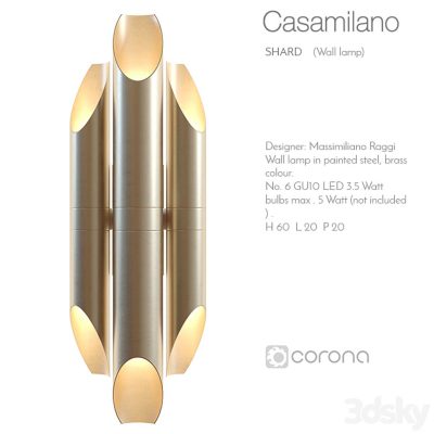 مدل سه بعدی چراغ دیواری Casamilano shard wall lamp