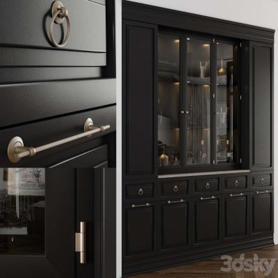 آبجکت کابینت کلاسیک Classic Display Cabinet Black
