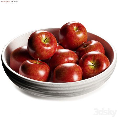 آبجکت میوه سیب Crate & barrel – Holden Speckled Bowl with Apples