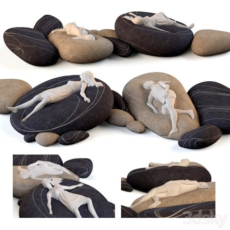 آبجکت بالشت Floor cushions stones №3 (Factory)