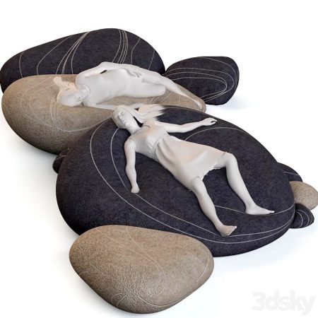 آبجکت بالشت Floor cushions stones №3 (Factory)