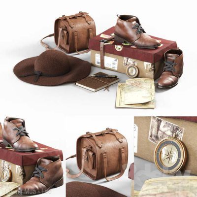 مدل سه بعدی کیف و کفش Explorer set