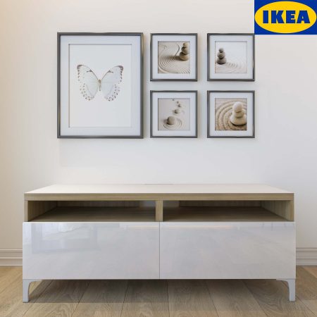 آبجکت سه بعدی تابلو و میز کنسول Nightstand IKEA BESTO with pictures