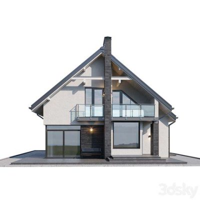 مدل سه بعدی نما خارجی ساختمان Amber house
