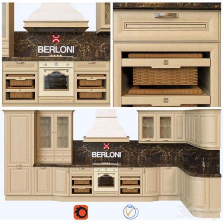 مدل سه بعدی آشپزخانه Berloni – Sheraton (frassino_naturale)
