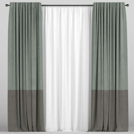 آبجکت پرده Curtains with tulle in two colors