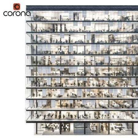 مدل سه بعدی ساختمان اداری Modern office building 04