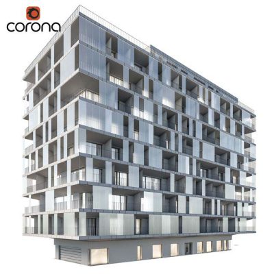 مدل سه بعدی ساختمان مسکونی مدرن Modern residential building 03