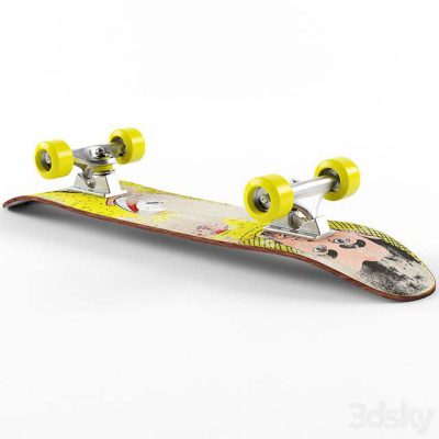 مدل سه بعدی اسکیت بورد Skateboard (colorful)