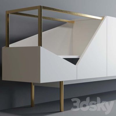 مدل سه بعدی میز تلویزیون TV cabinet