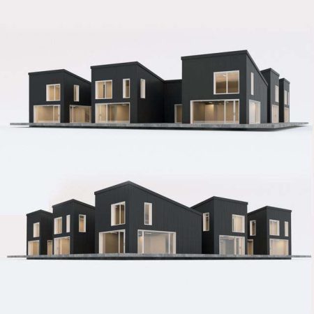 مدل سه بعدی ساختمان مسکونی مدرن Two-storey residential building. Prefab house. 8