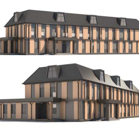 مدل سه بعدی ساختمان مسکونی Two-story municipal building
