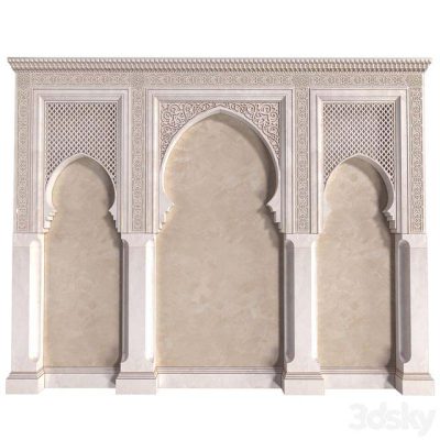 مدل سه بعدی دیوار دکوراتیو Arch In Oriental Style Arab Decorative Wall Arabic Wall Oriental Wall Paneling