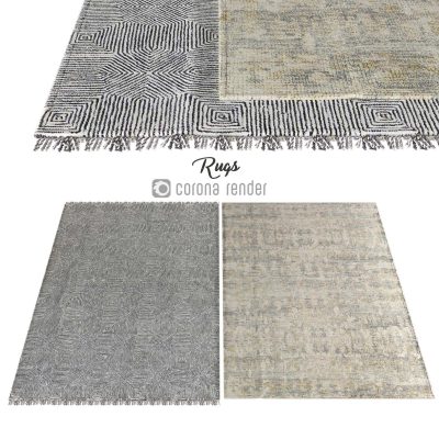 مدل سه بعدی فرش Carpets 01 with fringe