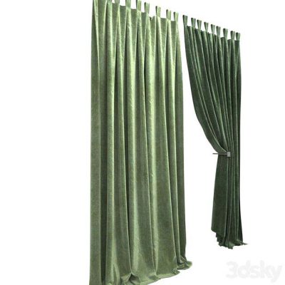 آبجکت پرده Curtain -047 (green fabric)