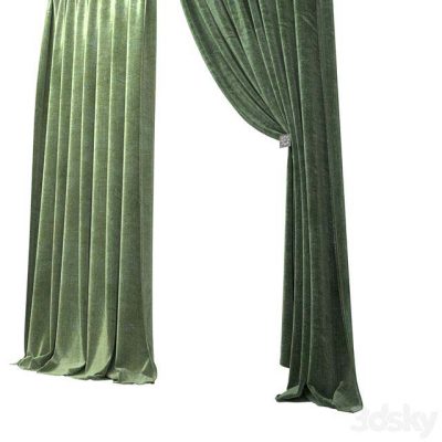 آبجکت پرده Curtain -047 (green fabric)