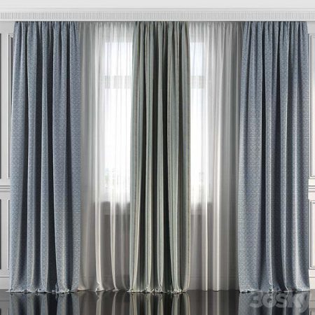 آبجکت پرده Curtains with window 130