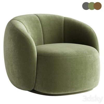 آبجکت صندلی Curved Lounge Chair – Merlot