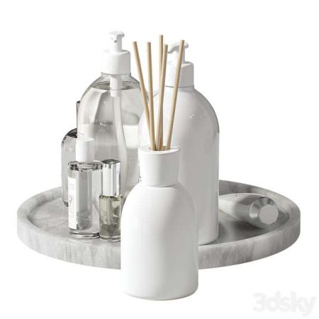 مدل سه بعدی دکوراتیو Decorative set 43 Bottles and candles