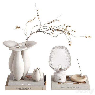 مدل سه بعدی دکوراتیو Decorative set with Lily Vase