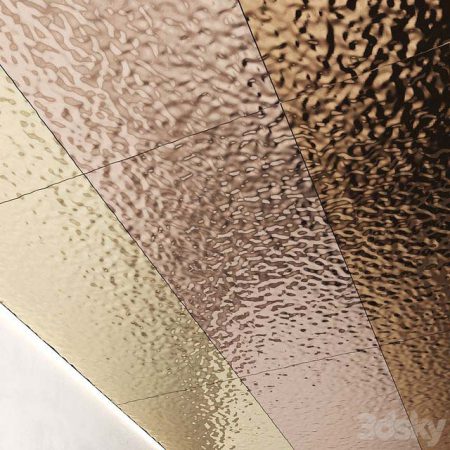 دانلود آبجکت پنل دکوراتیو Decorative steel sheets with water ripples 01