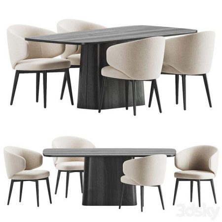 آبجکت میز نهارخوری Dining Set 31 (Fargo chair by Skdesign, table Boss)