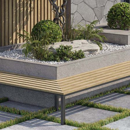 آبجکت فضاسازی حیاط Landscape Furniture with Fountain – Architect Element 07
