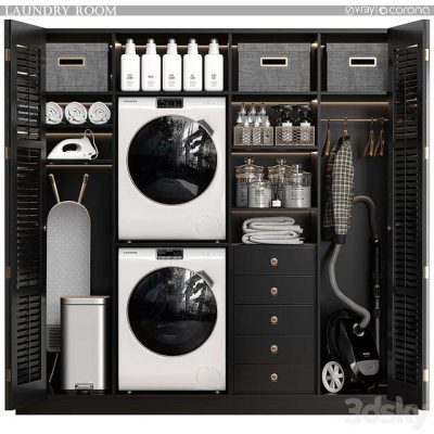 مدل سه بعدی لاندری روم Laundry Room 05 black