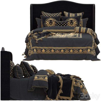 دانلود مدل سه بعدی تخت خواب Massimo Black Quilt Cover Set by Davinci
