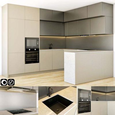 مدل سه بعدی آشپزخانه kitchen 14
