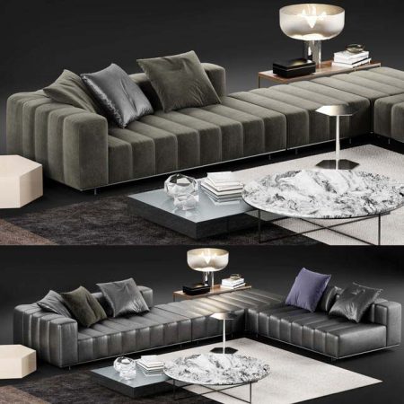 آبجکت مبلمان Minotti Freeman Tailor Sofa 3