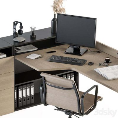 آبجکت میز کار اداری Office Furniture – Manager Set 16