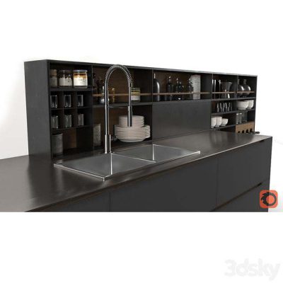 مدل سه بعدی آشپزخانه Phoenix Poliform kitchen