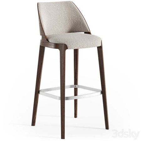آبجکت صندلی Potocco Velis wood stool