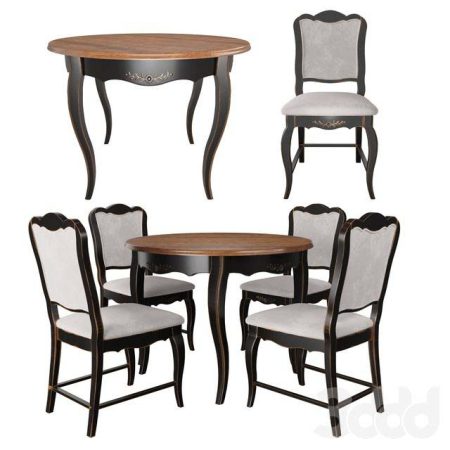 آبجکت میز و صندلی Table and chairs from the collection of Mobilier de Maison