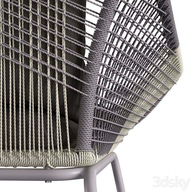 دانلود آبجکت صندلی West Elm Huron Outdoor Lounge Chair Large and