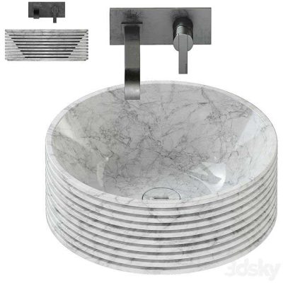 مدل سه بعدی سینک روشویی Antonio Lupi Introverso 45 Washbasin Bikappa BK200 Sink Mixer