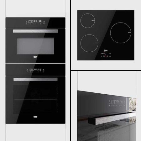 مدل سه بعدی لوازم برقی آشپزخانه Beko – oven BQM24400, compact oven BQW14400 and hob HQI63400AT 0
