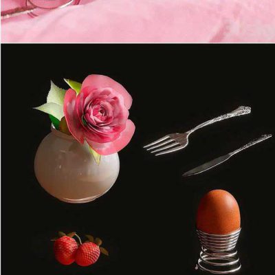 مدل سه بعدی میز صبحانه Breakfast with coffee and rose