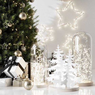 مدل سه بعدی درخت کریسمس Christmas tree with wreath and gifts