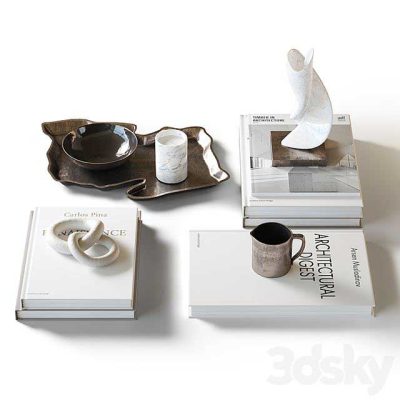 مدل سه بعدی دکوراتیو میز عسلی Decorative coffee tables set 21