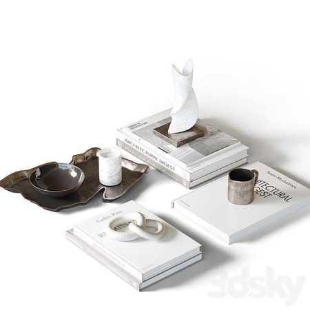 مدل سه بعدی دکوراتیو میز عسلی Decorative coffee tables set 21