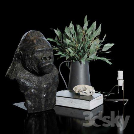 مدل سه بعدی دکوراتیو Decorative set 12 (with gorilla)